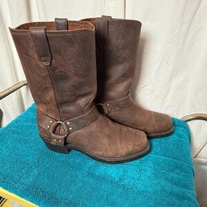 Dingo Men's Sz 11.5 D Harness Rev-Up Boots Gaucho Brown Leather EUC Square Toe